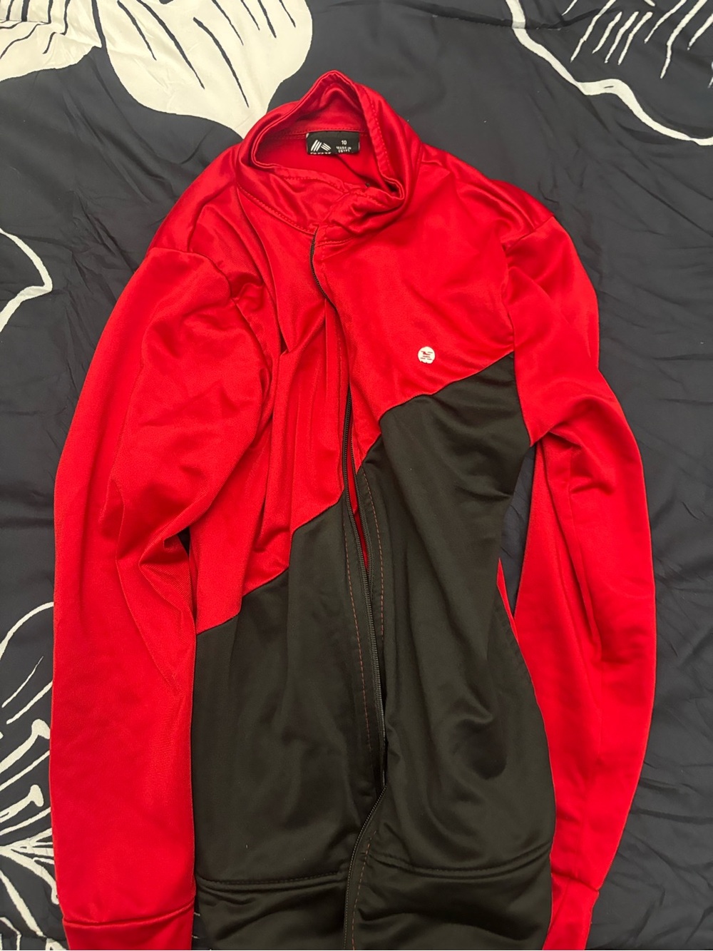 adidas Women’s Red and Black Bomber-Style Athletic Jacket